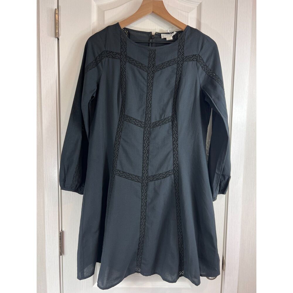 Outerknown Women's Eliott Dress Black Long Sleeve Organic Cotton Size XS - NWT!